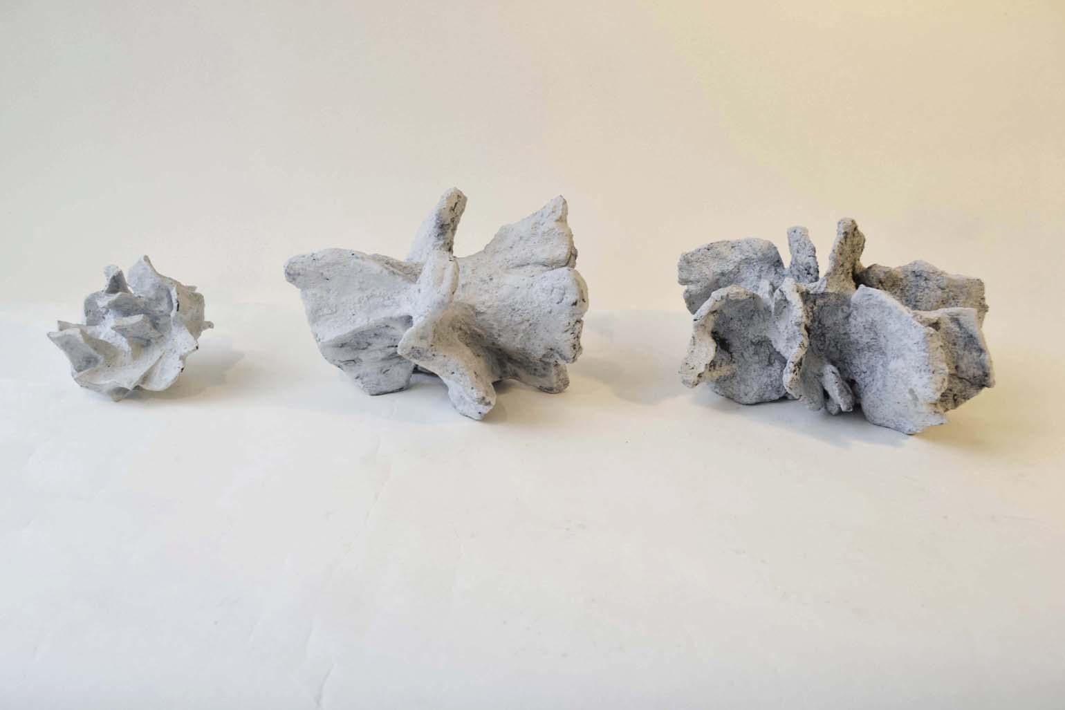 British Abstract Sculpture Group in Chalk White Ceramic by Bryan Blow For Sale