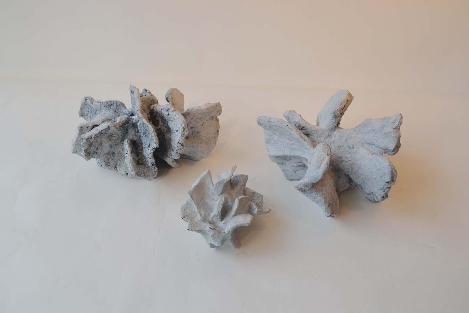 Hand-Crafted Abstract Sculpture Group in Chalk White Ceramic by Bryan Blow For Sale