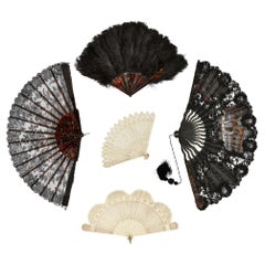 Group of Five Antique French and Spanish Fans