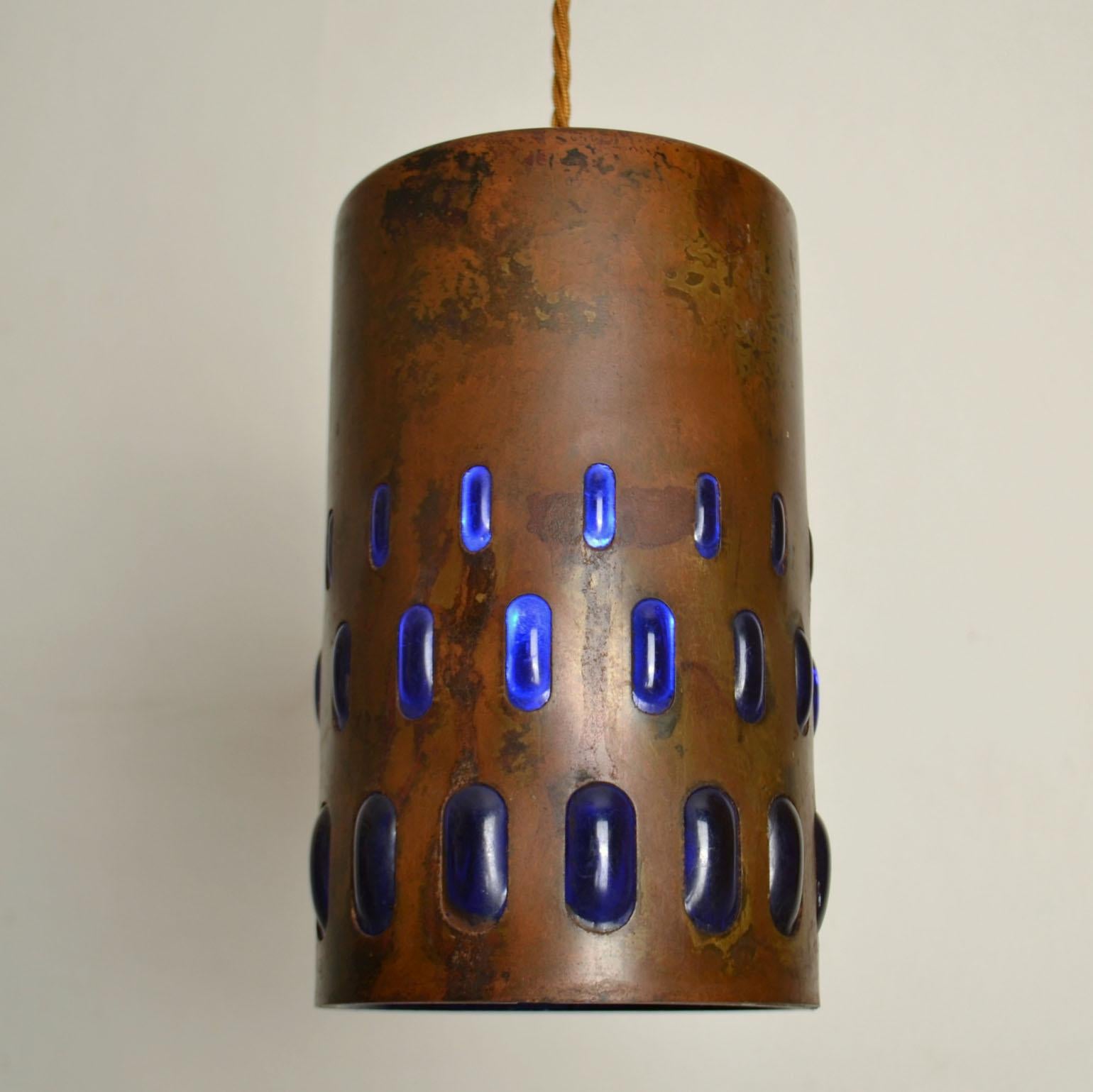 Group of Five Copper and Glass Pendant Lamps by Nanny Still for Raak 5