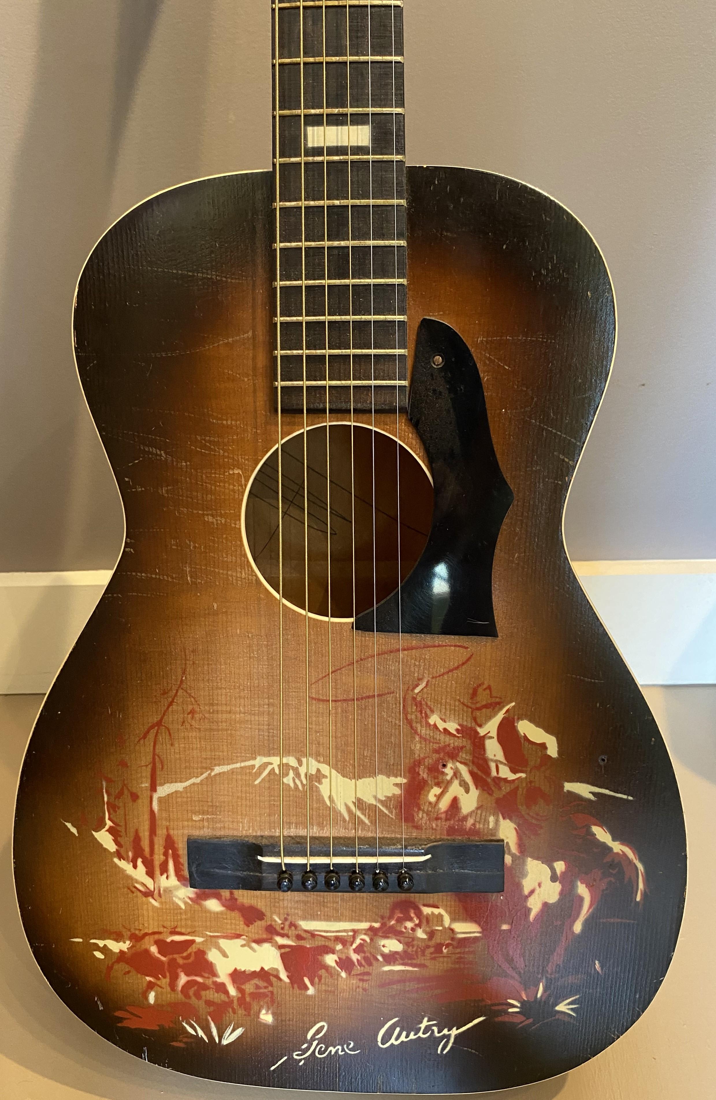 Group of Five Cowboy Acoustic Guitars Including Gene Autry Melody Ranch c 1940's For Sale 4