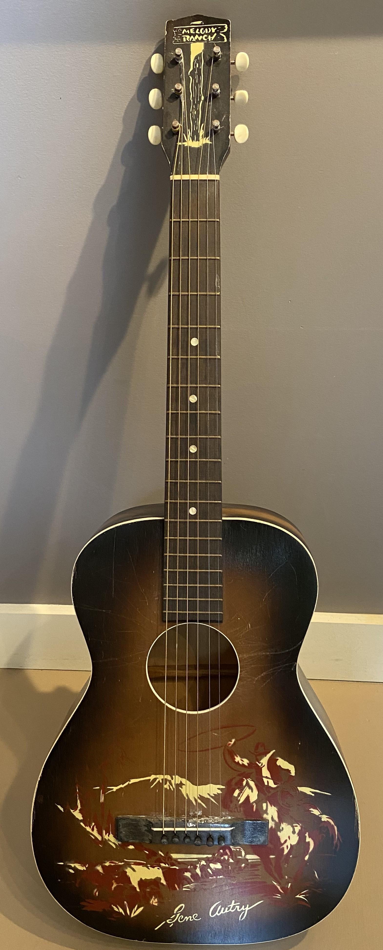 Group of Five Cowboy Acoustic Guitars Including Gene Autry Melody Ranch c 1940's For Sale 6