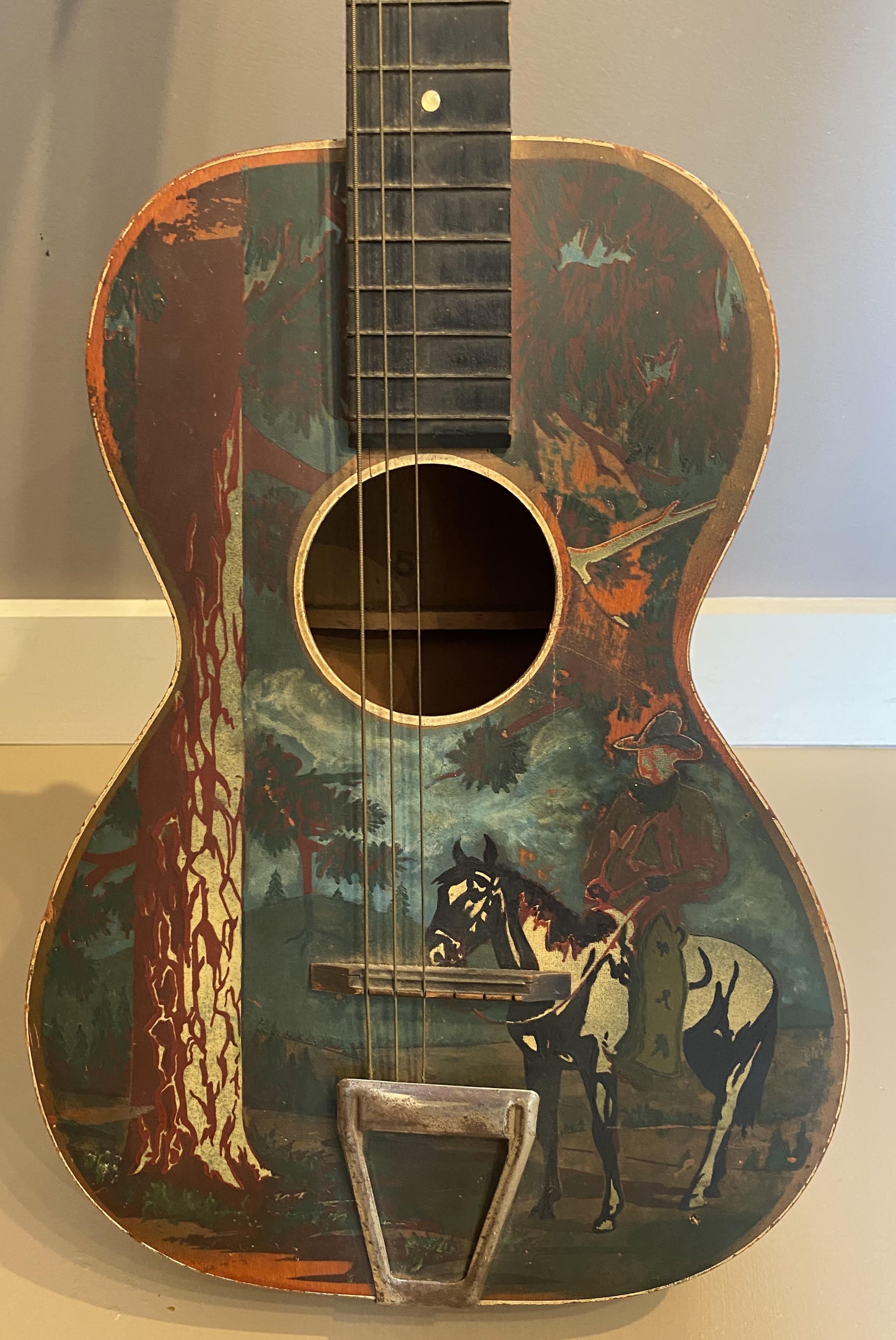 Group of Five Cowboy Acoustic Guitars Including Gene Autry Melody Ranch c 1940's For Sale 10