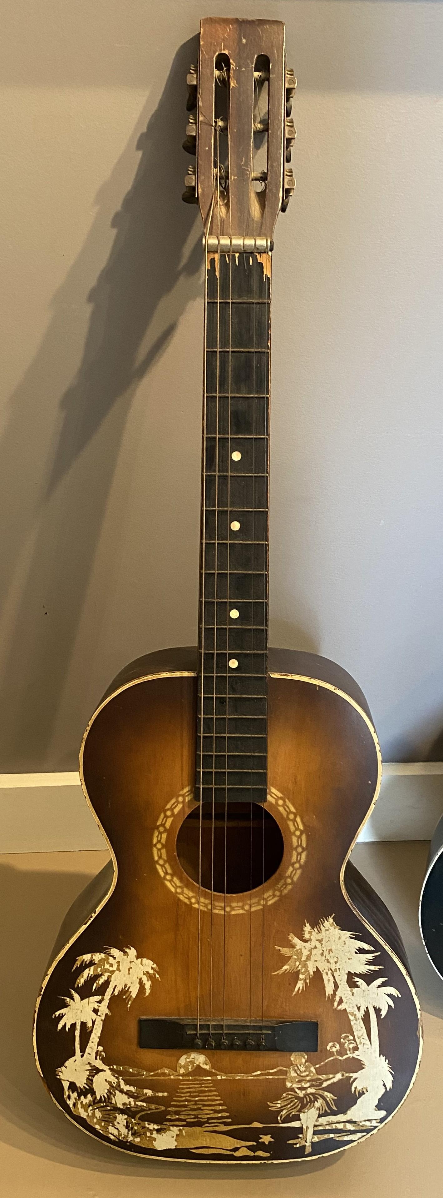 Group of Five Cowboy Acoustic Guitars Including Gene Autry Melody Ranch c 1940's In Good Condition For Sale In Milford, NH