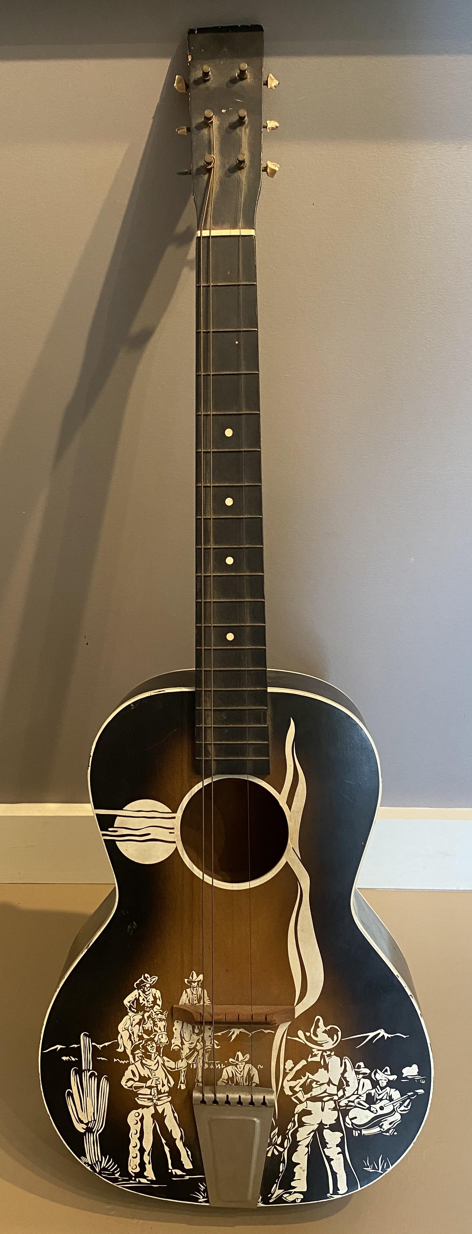 Group of Five Cowboy Acoustic Guitars Including Gene Autry Melody Ranch c 1940's For Sale 1