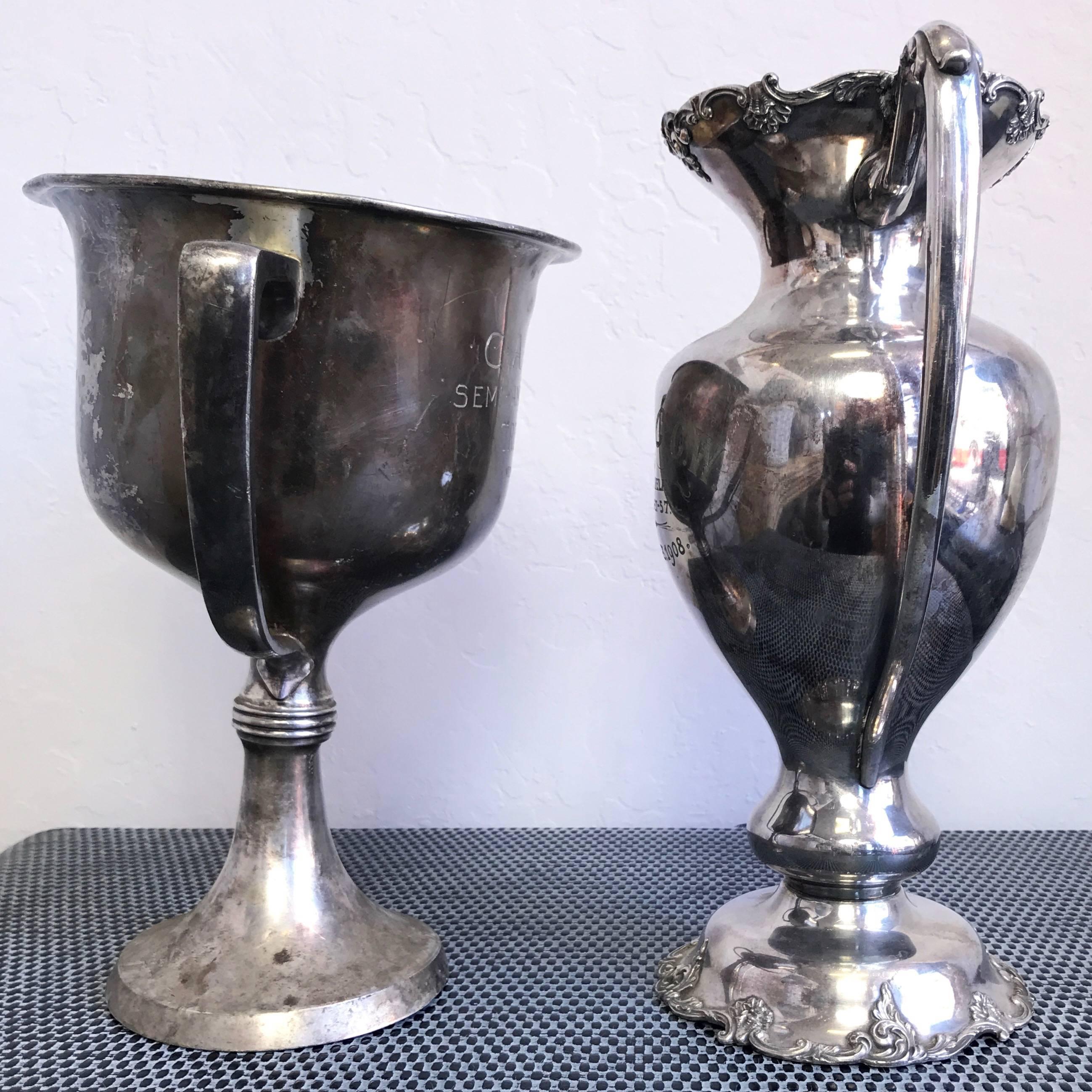 Group of Five Early 1900s California Bay Area Silverplate Cycling Trophies 5