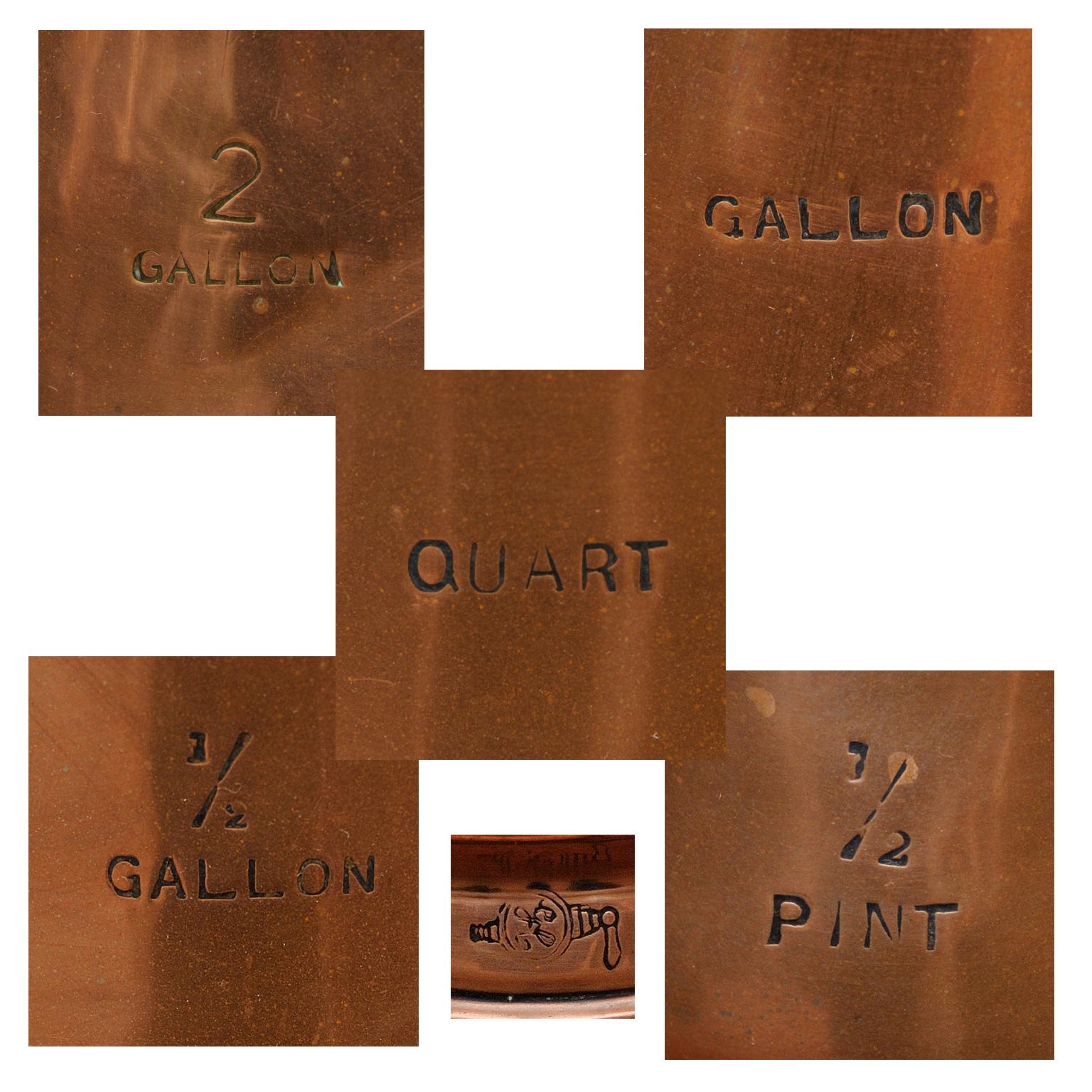 Group of Five English Georgian Copper Ale/Beer Measures, circa 1820 For Sale 11