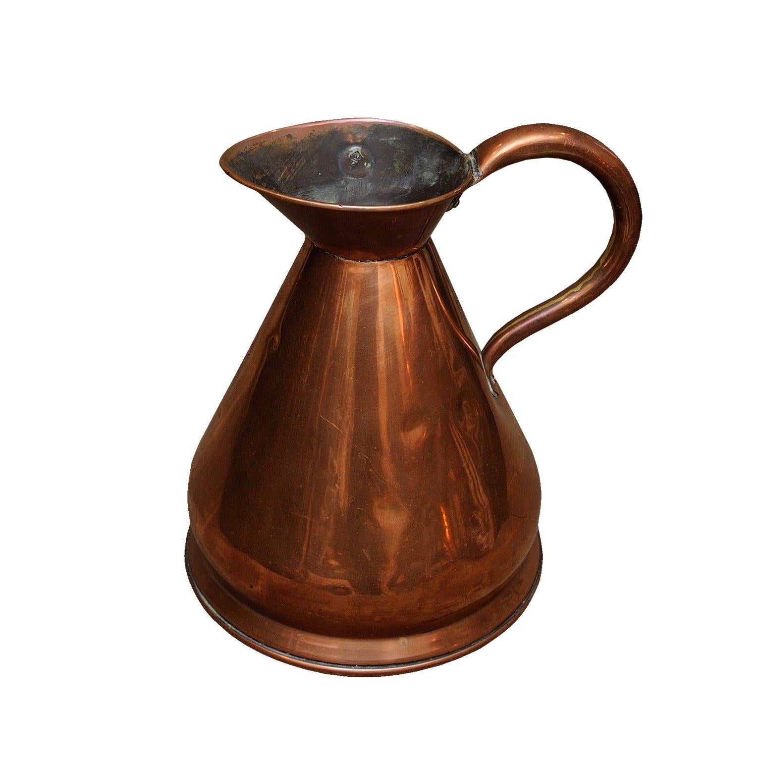 George III Group of Five English Georgian Copper Ale/Beer Measures, circa 1820 For Sale