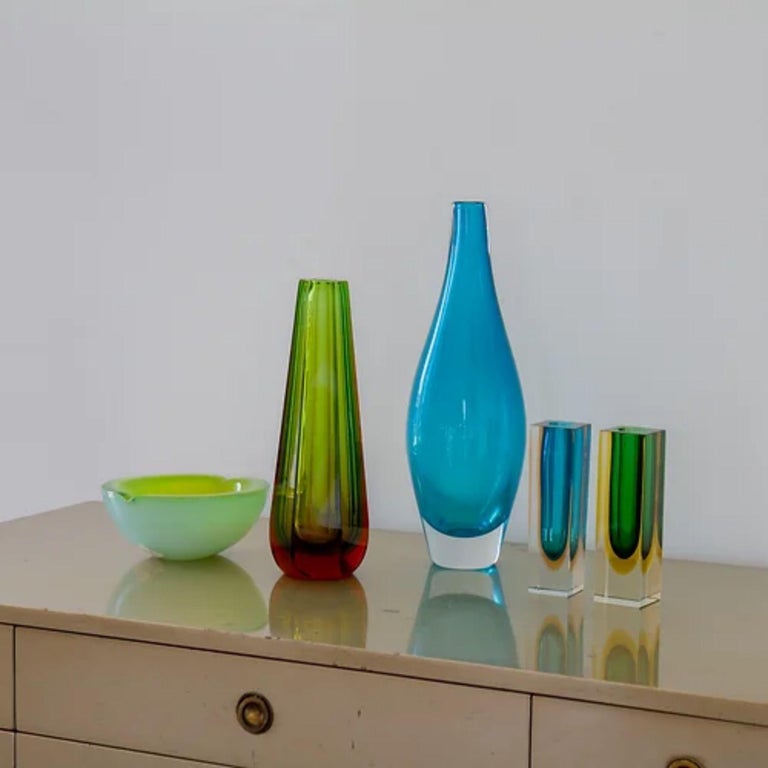Group of Five Glass Vases and Bowls For Sale at 1stDibs