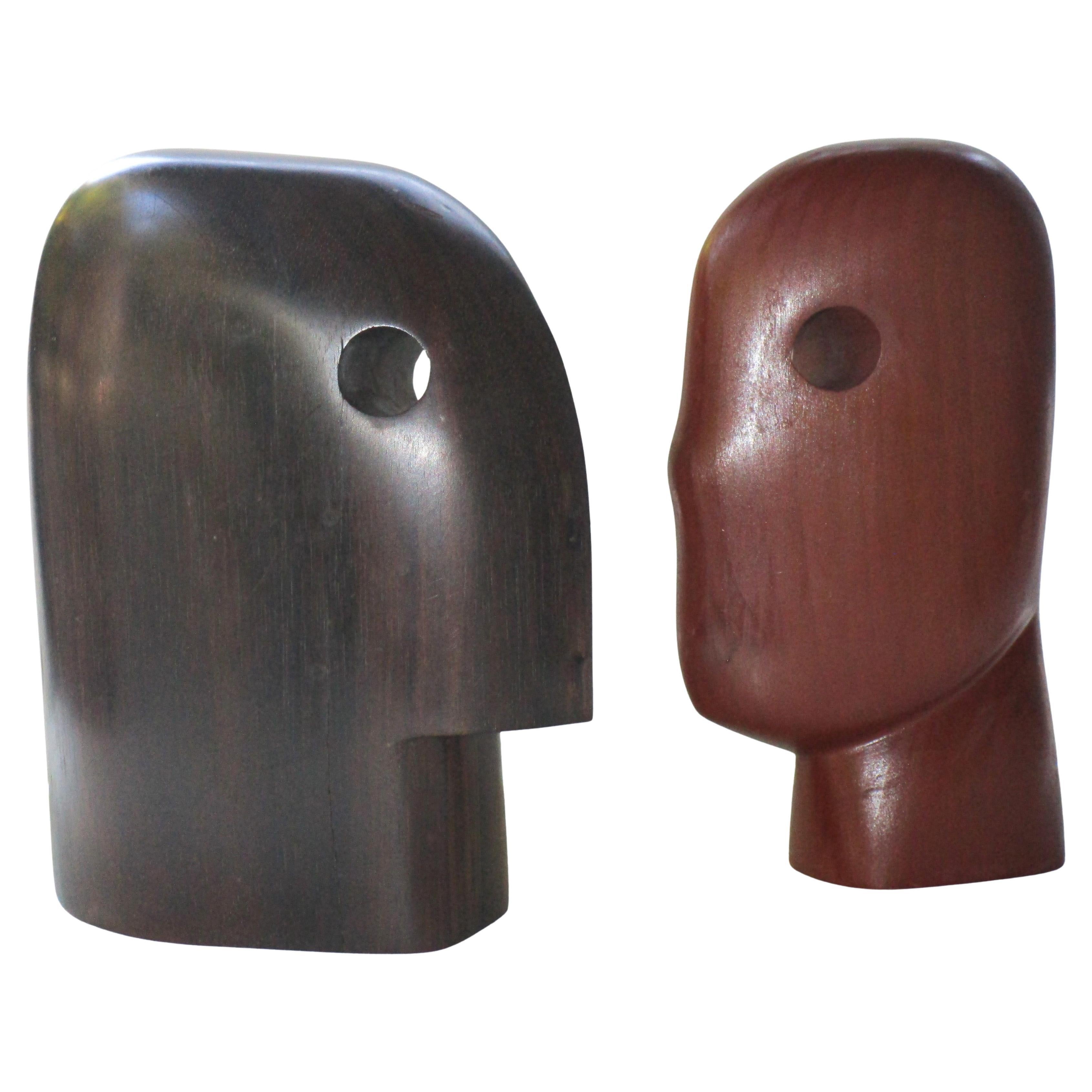 Group of Five Mid 20th C. Modernist Abstract Wood Sculptures In Good Condition For Sale In Rochester, NY