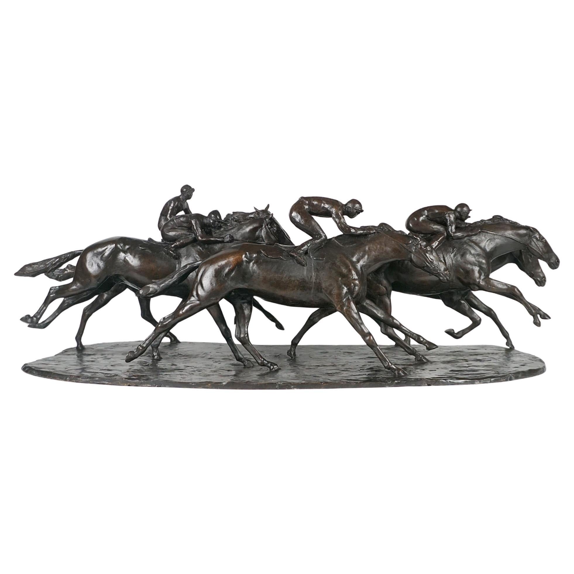 Groupe de cinq chevaux de course par John Rattenbury Skeating en vente