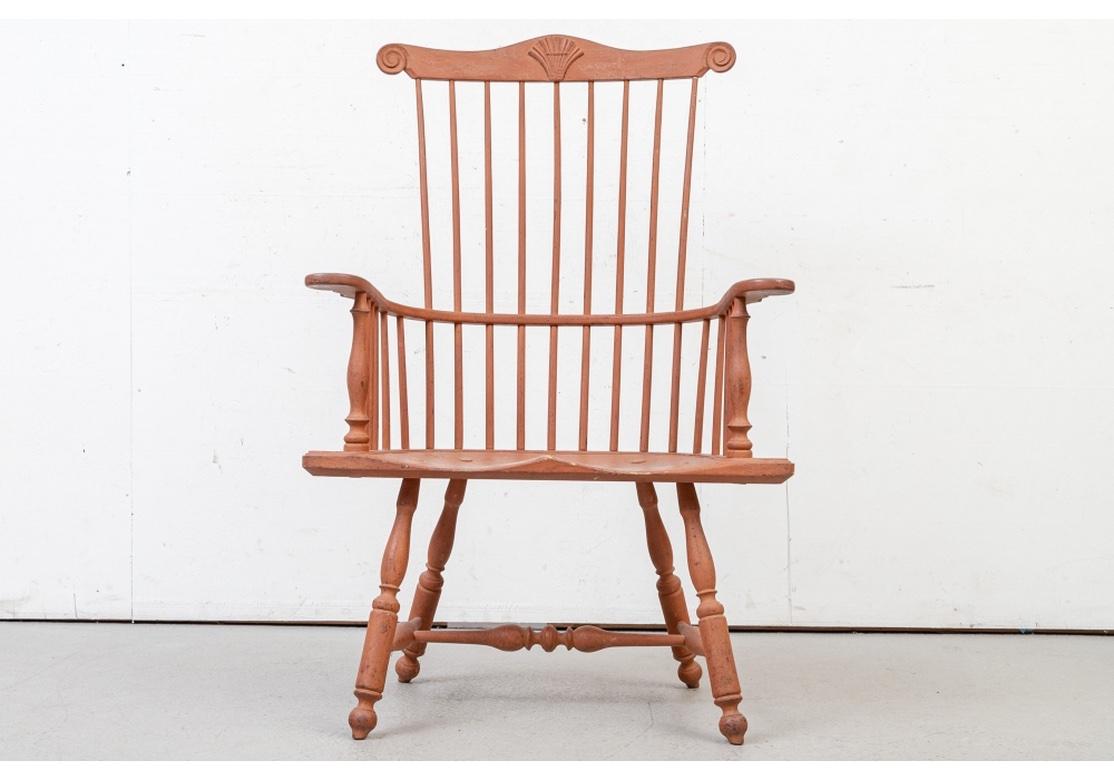 Country Group of Five Remarkable Philadelphia Style Comb Back Windsor Chairs