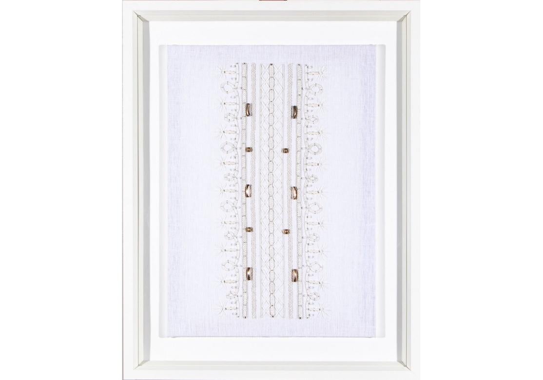 Group of Five Trowbridge Framed Embroidered Textile Art Works 7
