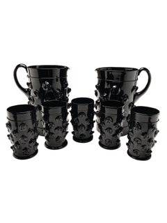 Florence black glass barware owned by fashion legend André Leon Talley