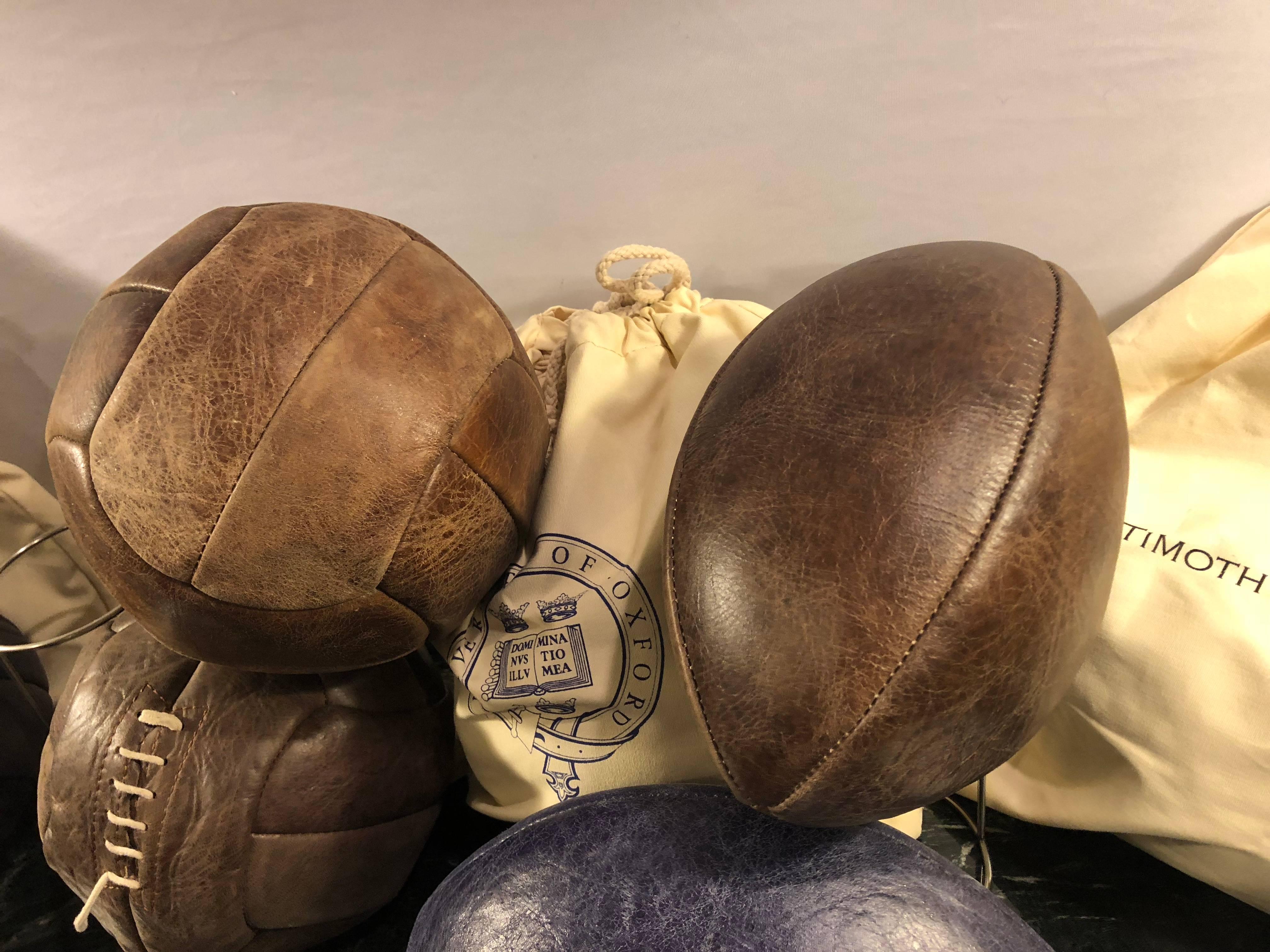 Leather Footballs and Soccer Balls by Timothy Oulton, Selling Individually Seven Avail
