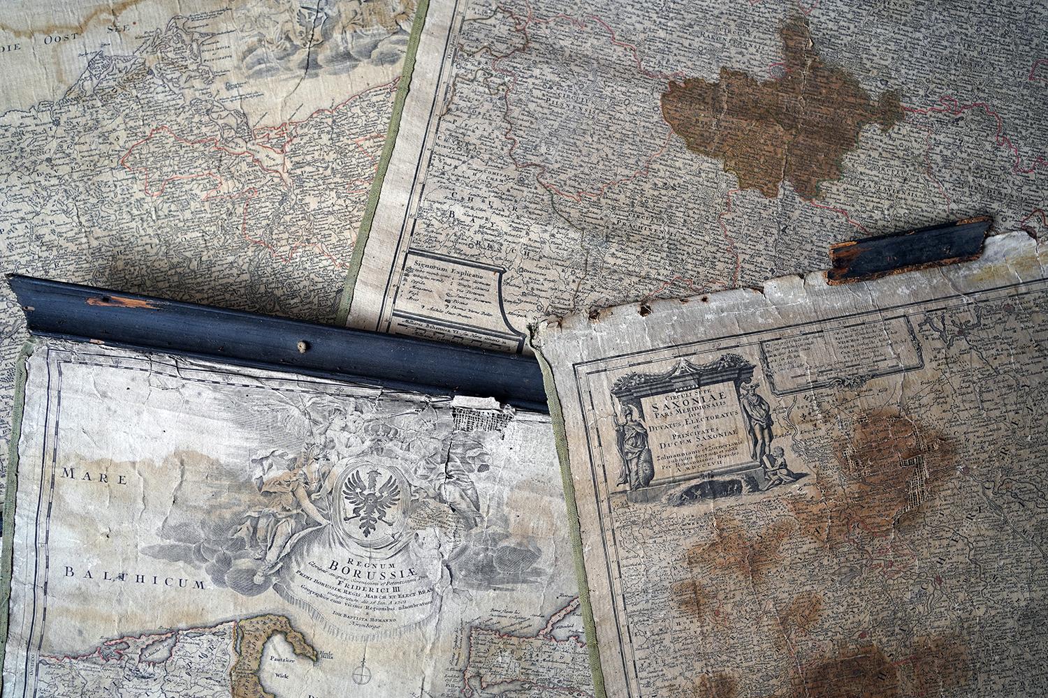 Rococo Group of Four 18thC German Maps by Johann Baptist Homann Dated from 1720-1757 For Sale