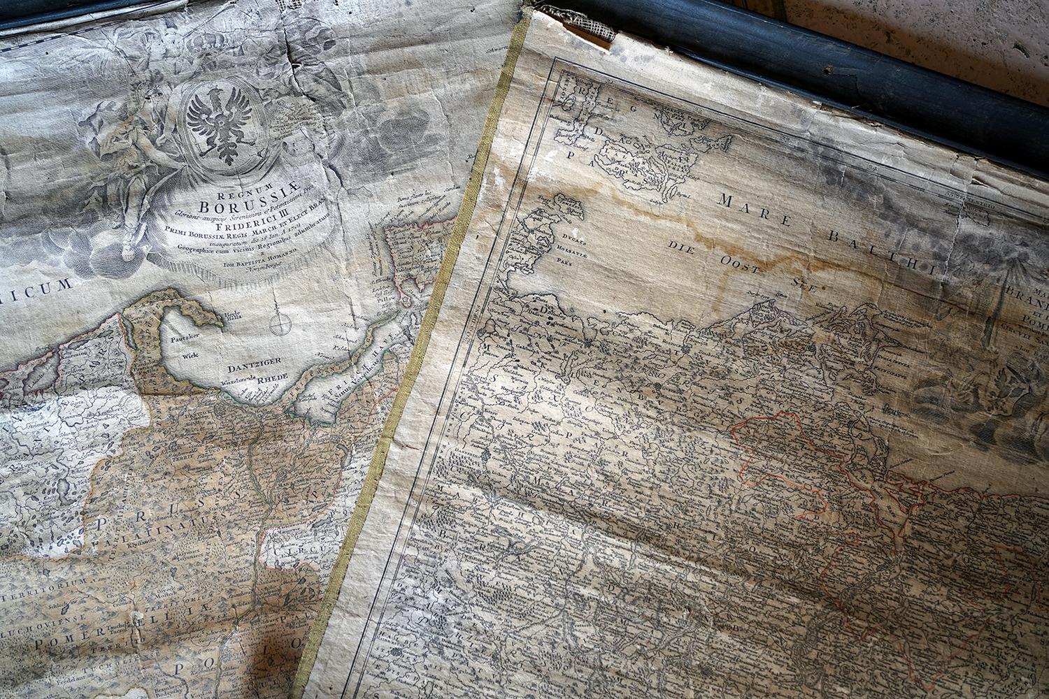 Parchment Paper Group of Four 18thC German Maps by Johann Baptist Homann Dated from 1720-1757 For Sale