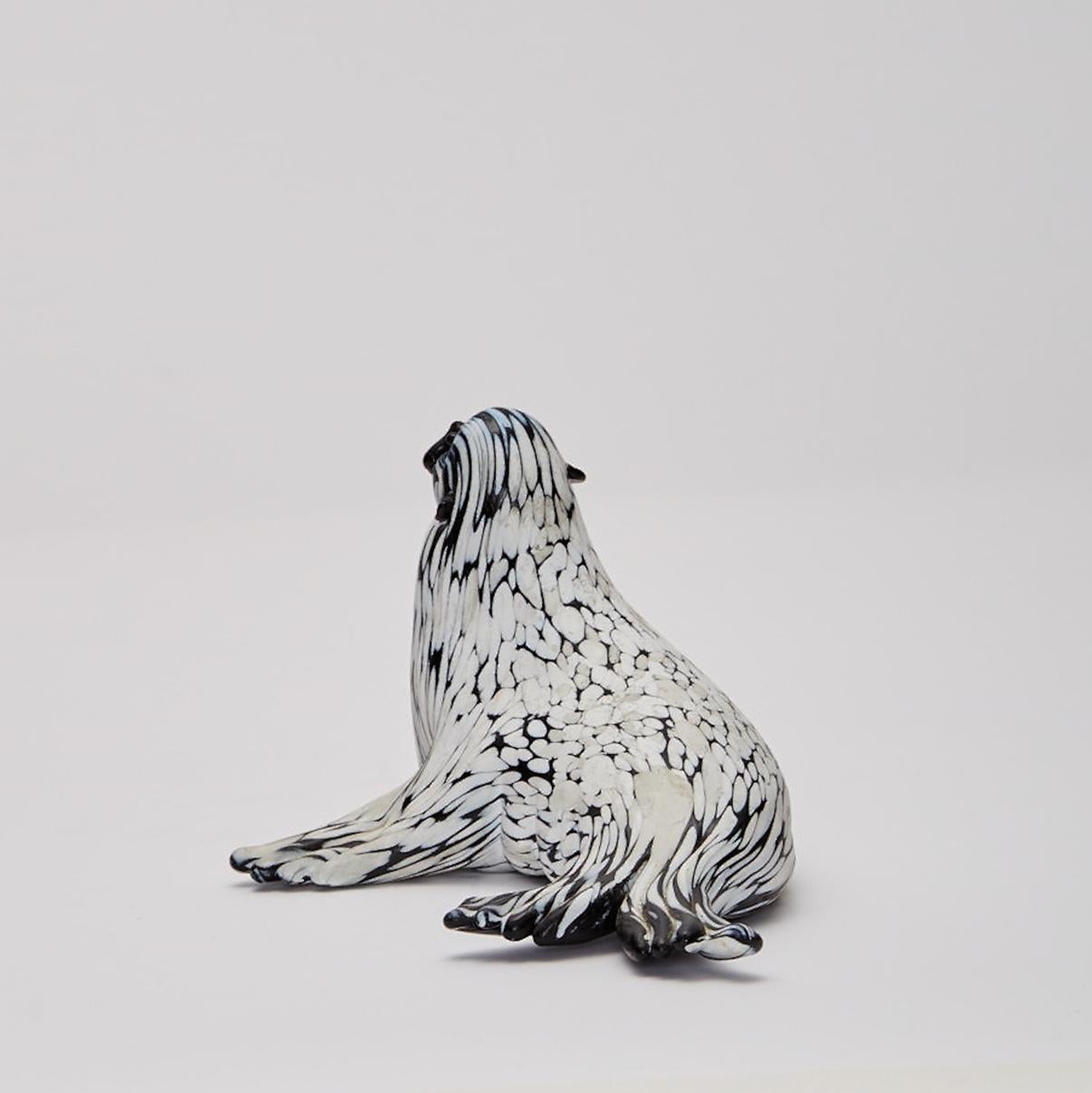 Groupe de quatre sculptures animalières de Murano en noir et blanc par Archimede Seguso en vente 8