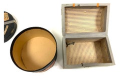 Group Of Four Antique Miniature Trunks & Hatbox Candy Containers
