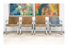 Grupo De Cuatro Sillas Cromadas Estilo Brno