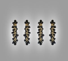 Group of Four Bubble Rock Crystal Sconces by Phoenix