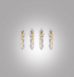 Group of Four Bubble Rock Crystal Sconces by Phoenix