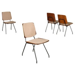 Group of Four Chairs Osvaldo Borsani Tecno Plywood Italy 1950s 1960s