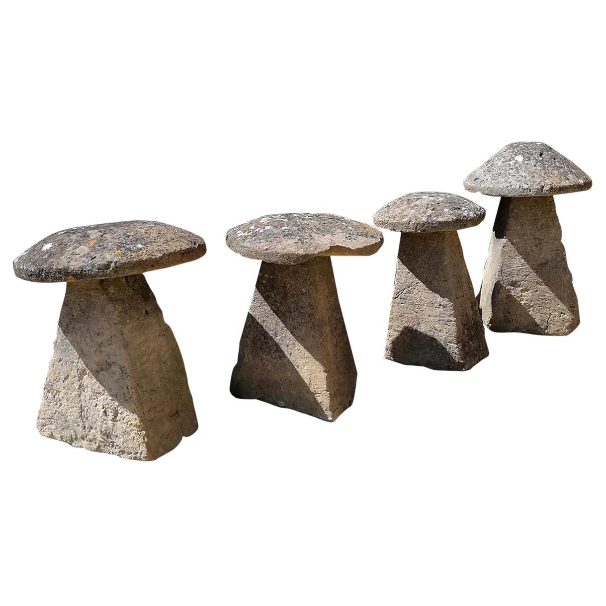 Group of Four Cotswold Stone Staddle Stones For Sale
