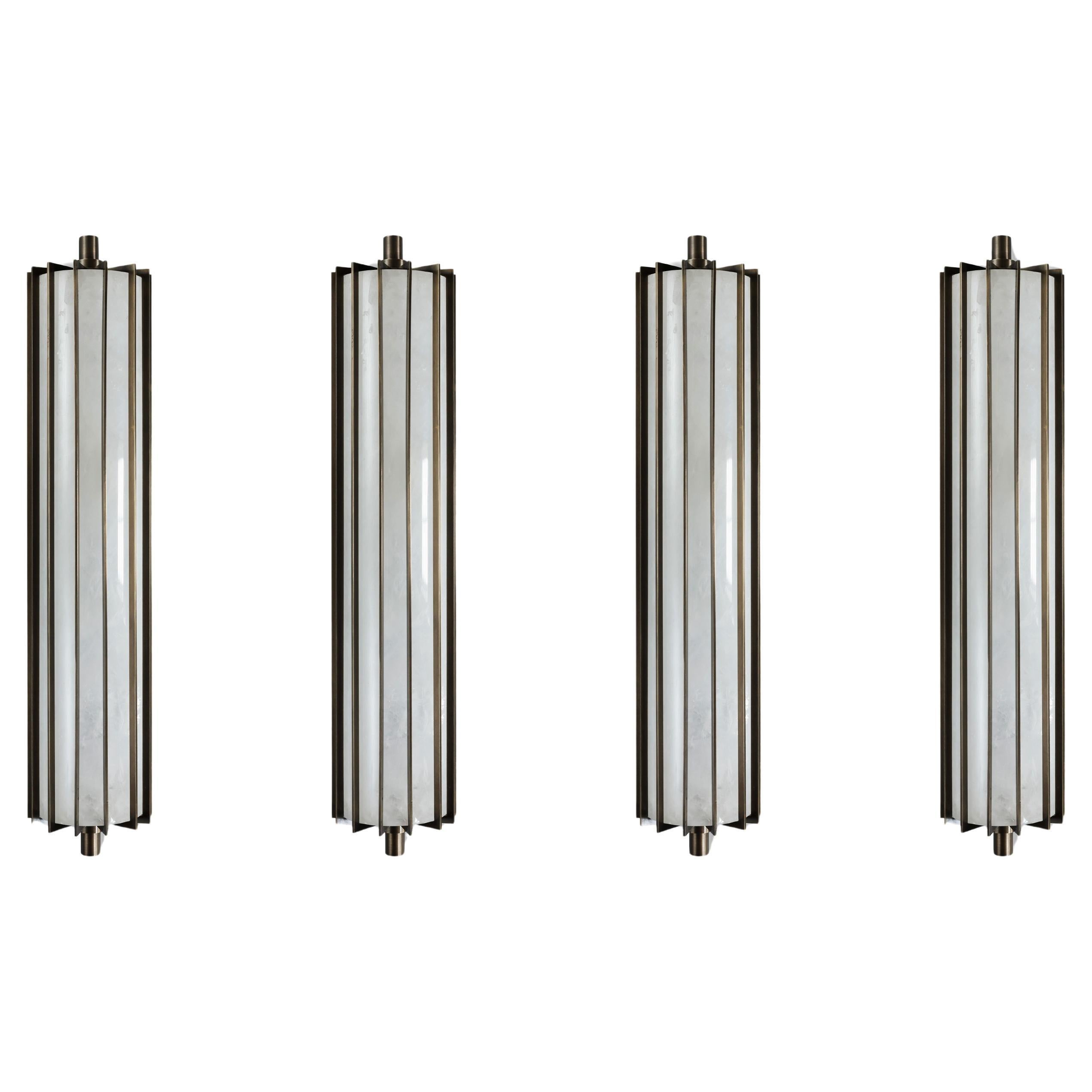 Group of Four CSA18 Rock Crystal Sconces by Phoenix