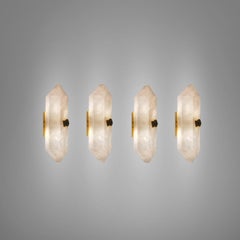 Groupe de quatre appliques en cristal de roche de forme diamant par Phoenix