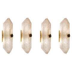 Group of Four Diamond Form Rock Crystal Sconces by Phoenix