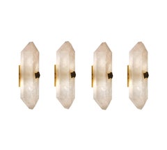 Group of Four Diamond Form Rock Crystal Sconces by Phoenix