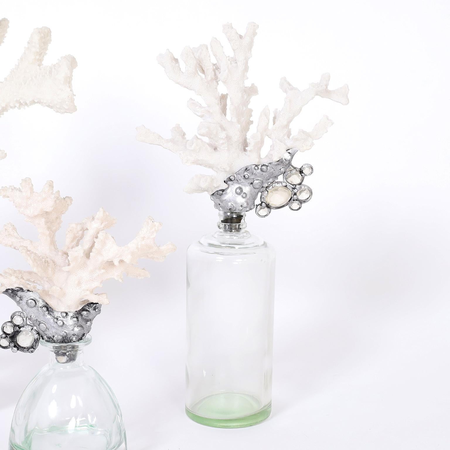 20th Century Group of Four Faux Coral and Bottle Sculptures, Priced Individually For Sale