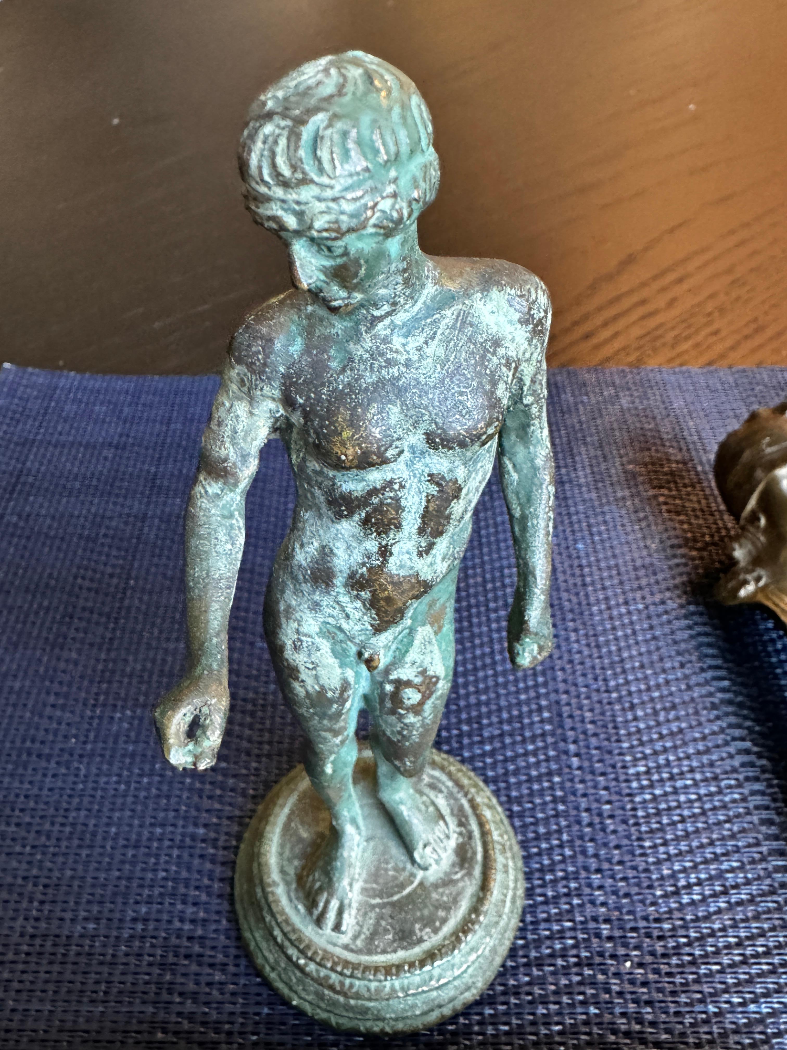 Group of Four French Decorative Items, Letter Opener, Paperweight, Figure, and B In Good Condition For Sale In San Francisco, CA
