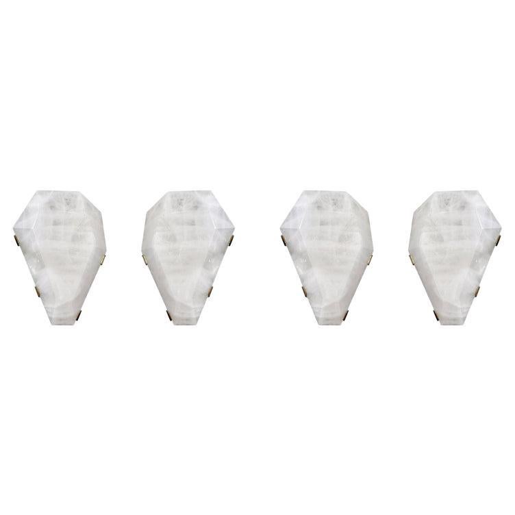 Group of Four GEM 13 Rock Crystal Sconces by Phoenix For Sale