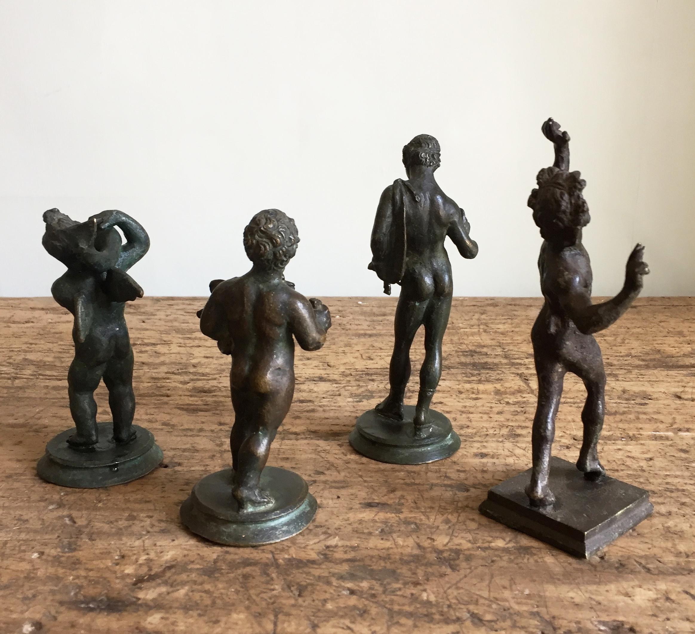Classical Greek Group of Four Grand Tour Bronzes from Pompeii For Sale