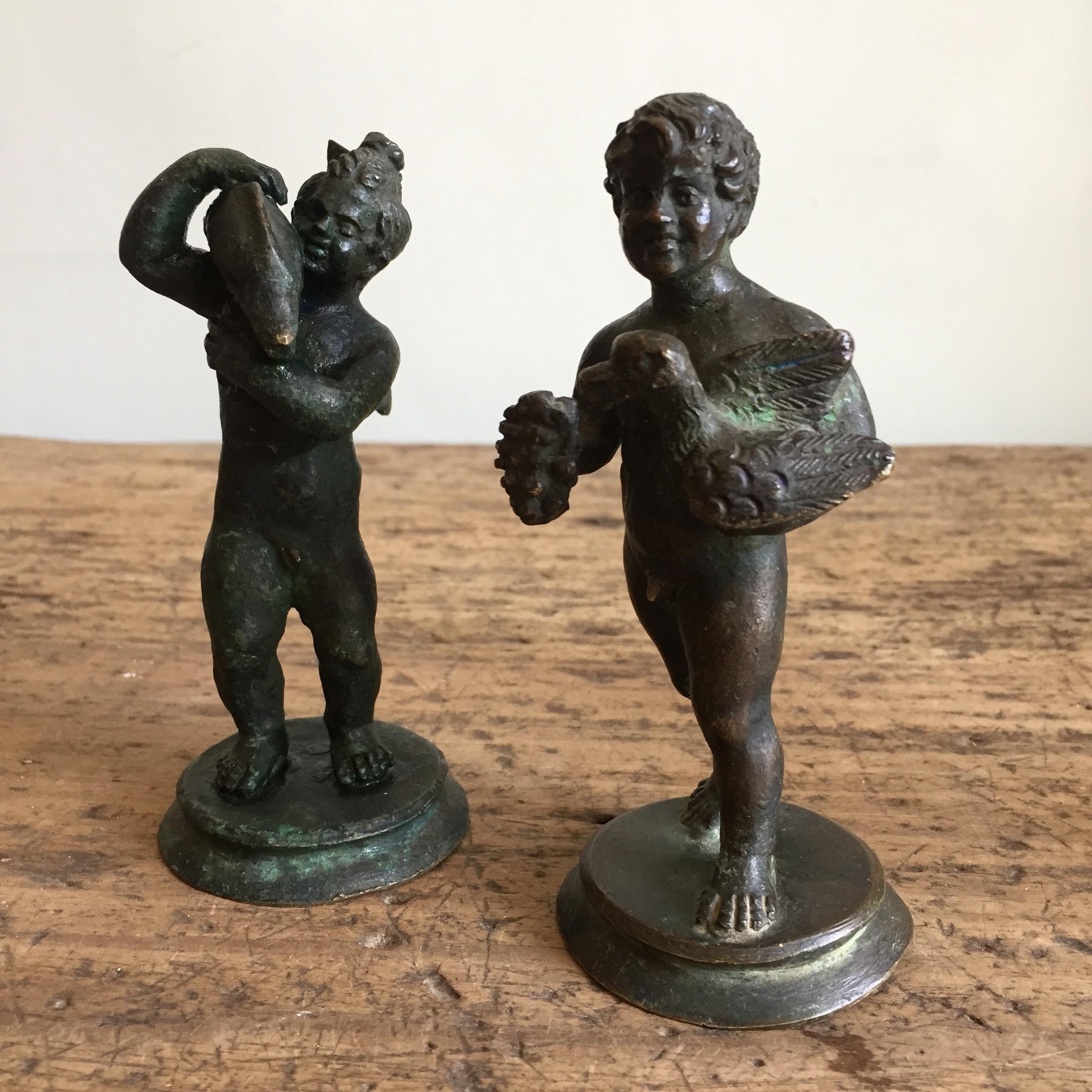 Cast Group of Four Grand Tour Bronzes from Pompeii For Sale