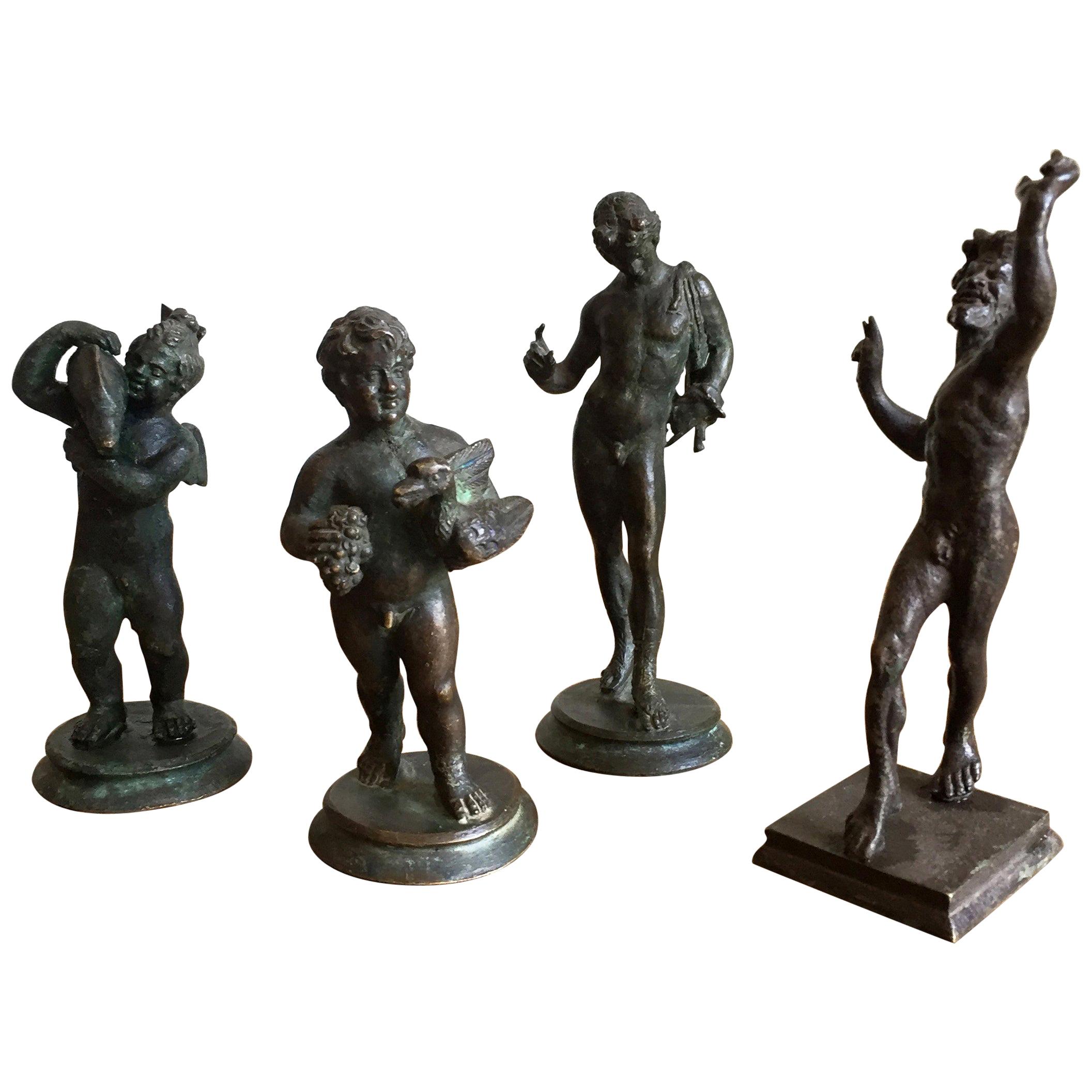 Group of Four Grand Tour Bronzes from Pompeii For Sale