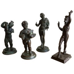 Antique Group of Four Grand Tour Bronzes from Pompeii