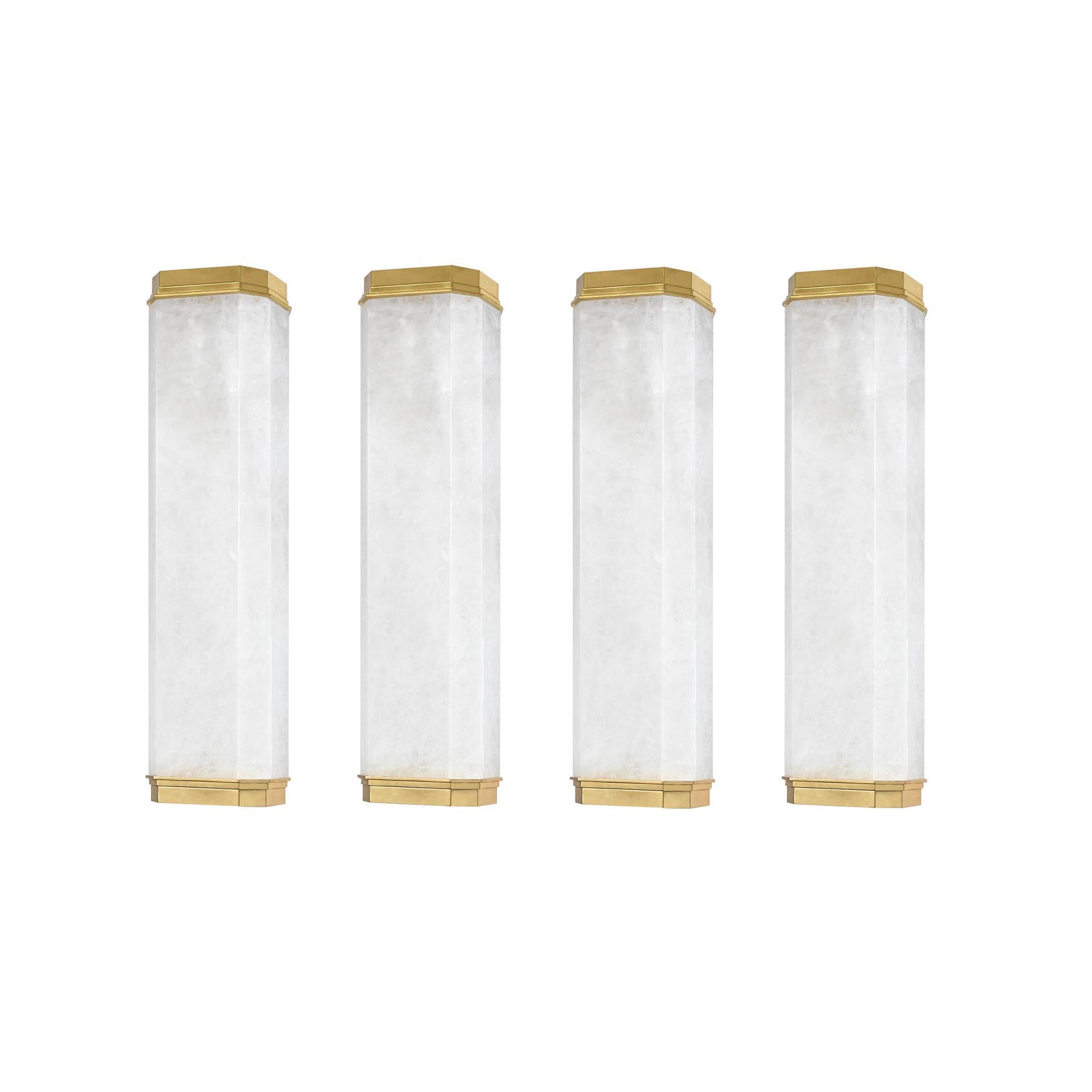 Group of Four HNP Rock Crystal Sconces by Phoenix For Sale