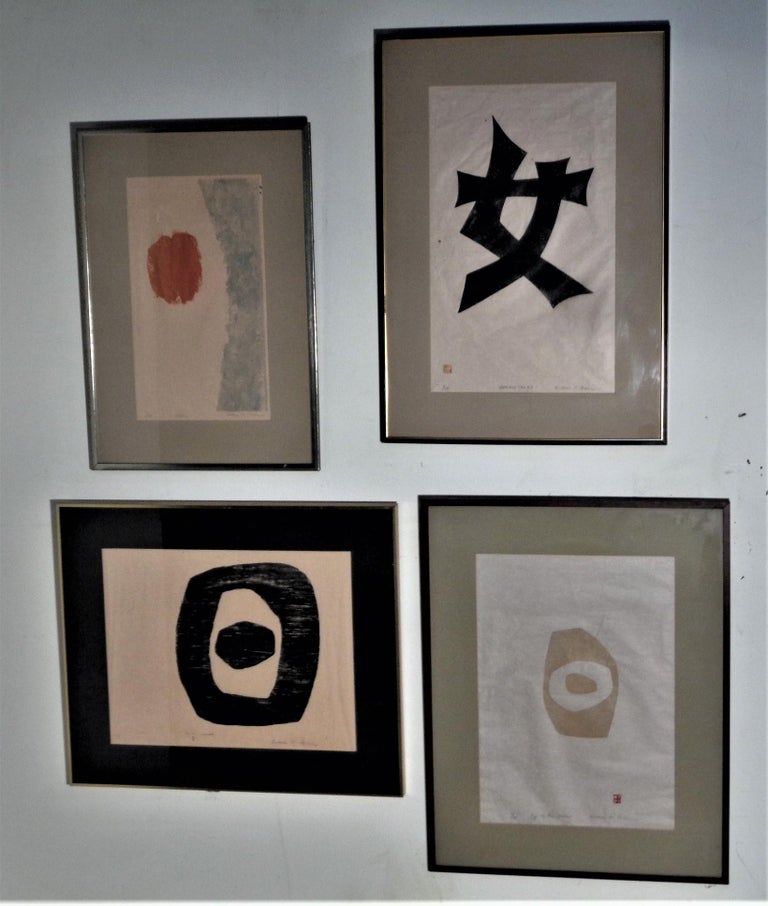 Group of  Three Japanese Modernist Inspired Screen Prints, Circa 1970-1980 For Sale 11