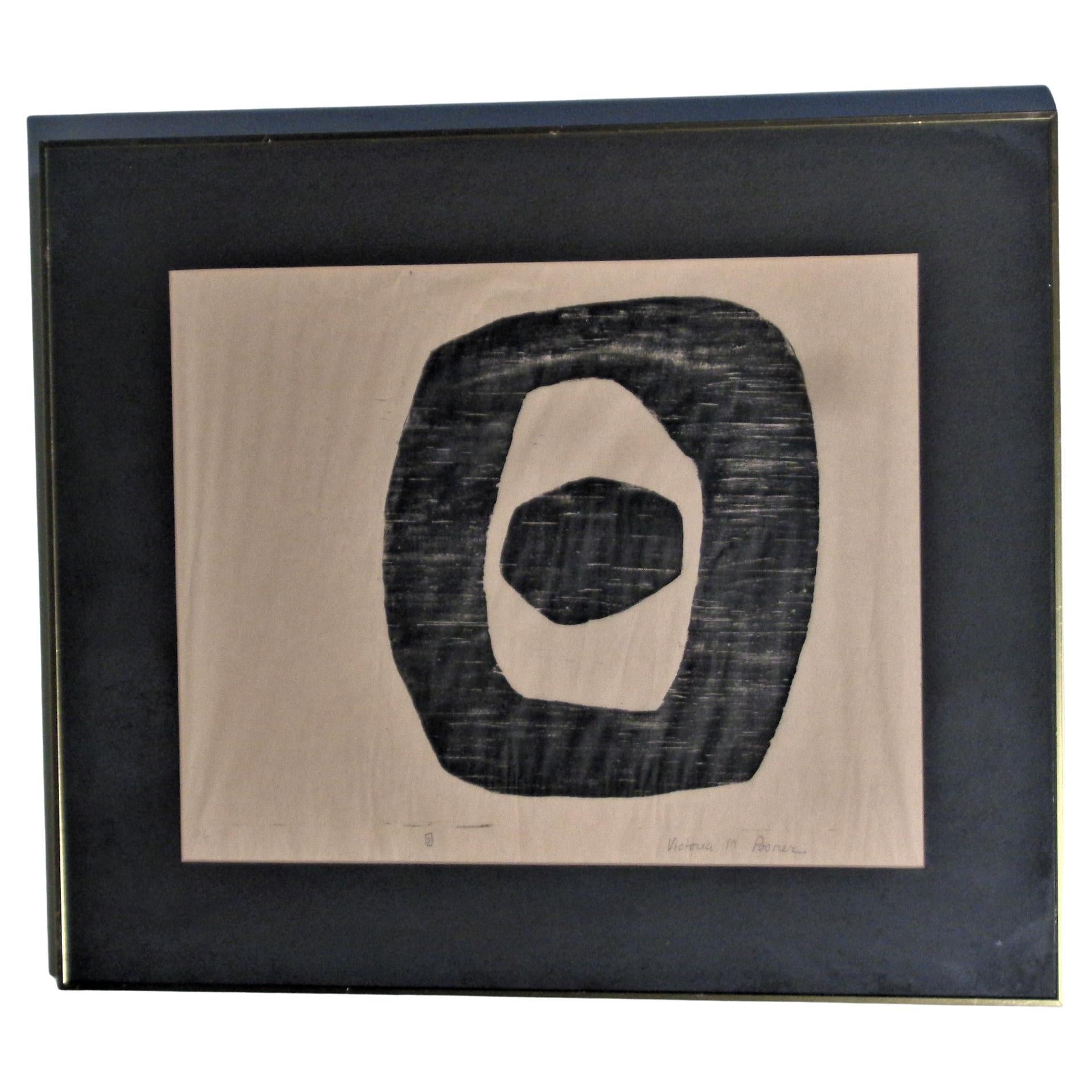 Glass Group of  Three Japanese Modernist Inspired Screen Prints, Circa 1970-1980