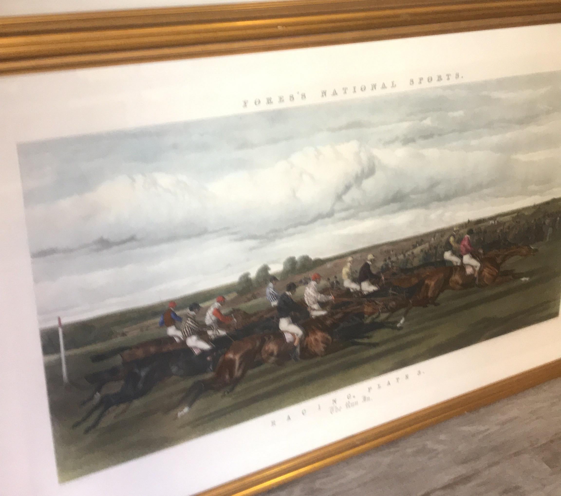 Group of Four Large English Equestrian Hand Colored Engravings, 1856 8