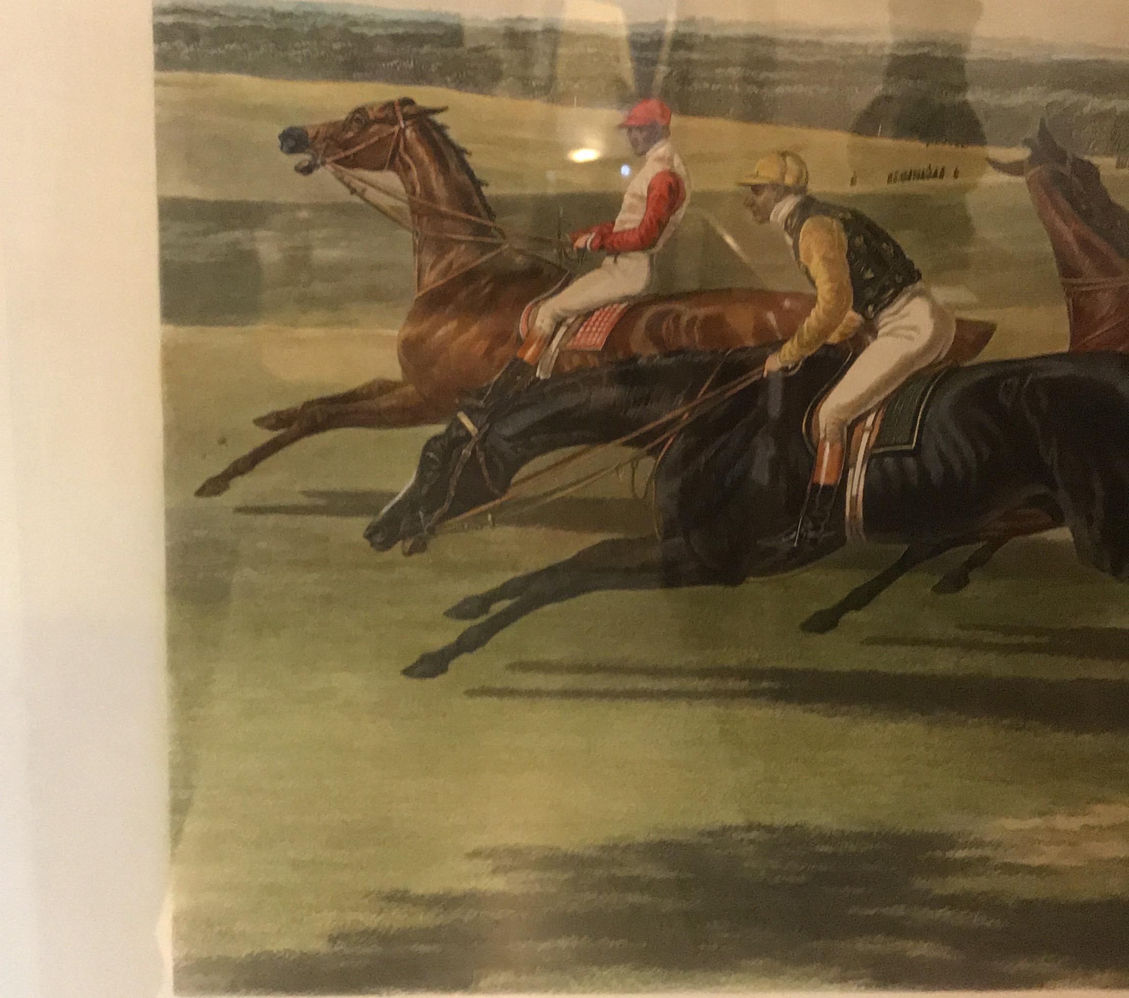 Group of Four Large English Equestrian Hand Colored Engravings, 1856 11