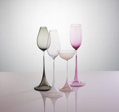 Nils Landberg 'Tulpan' Tulip Vases (3) for Orrefors Sweden, Expo 1957