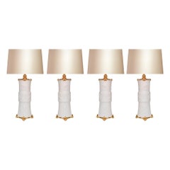 Group of Four Ormolu-Mounted Porcelain Lamps