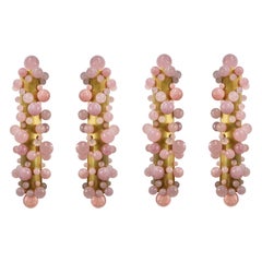 Group of Four Pink Quartz Bubble Sconces by Phoenix