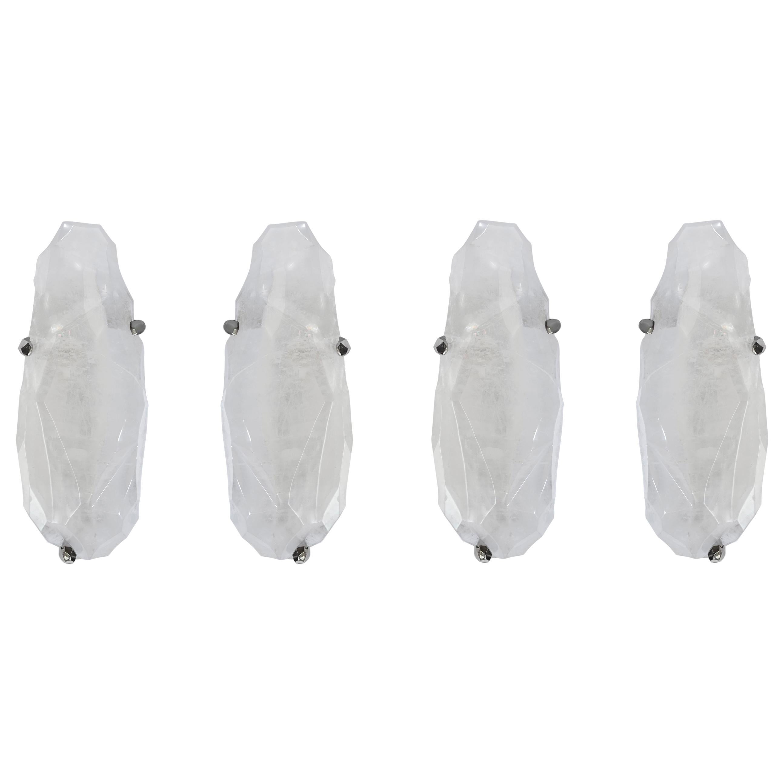 Group of Four SSW Rock Crystal Sconces by Phoenix