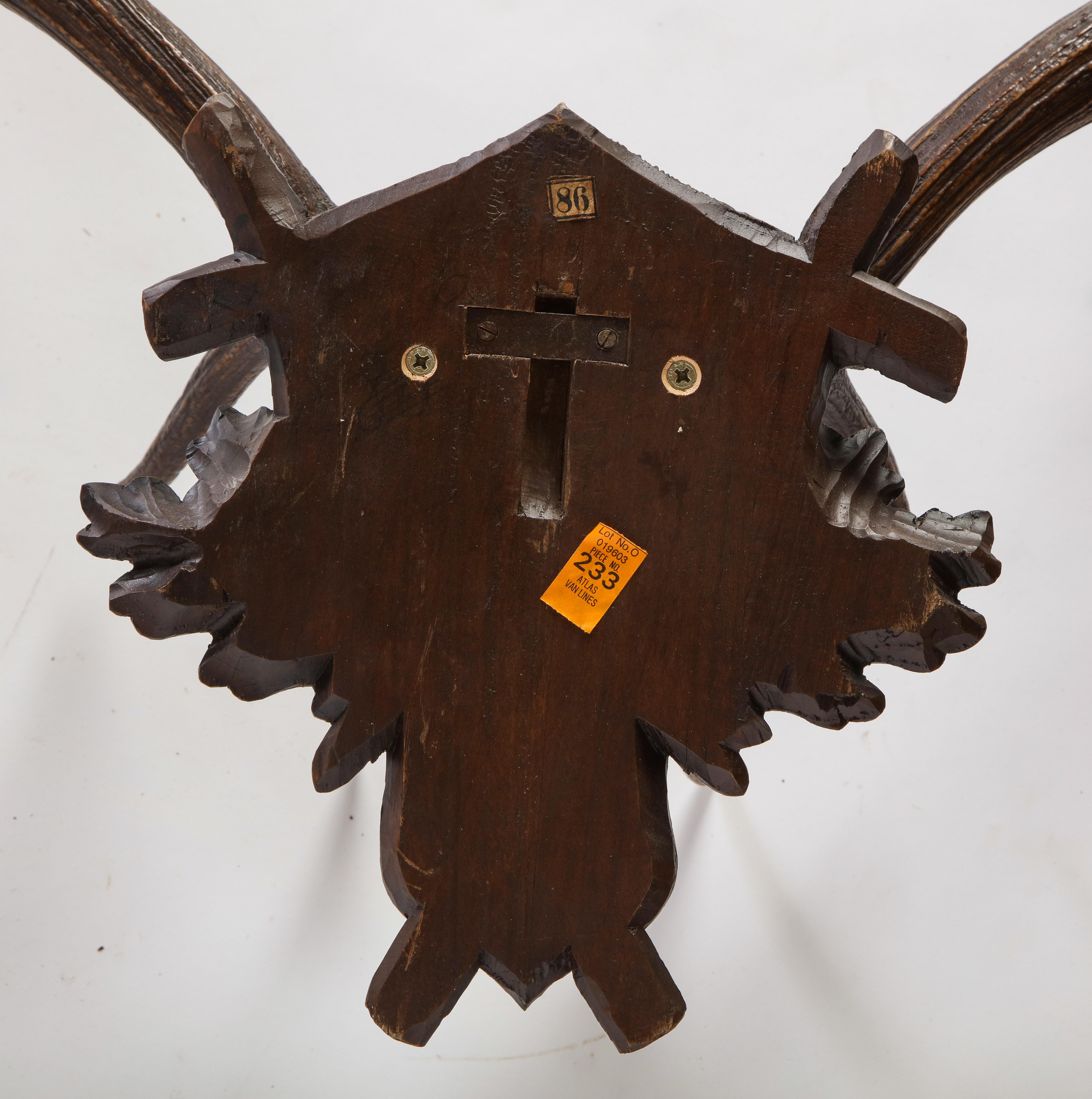 Group of Four Swiss 'Black Forest' Antler Trophy Mounts, 19th/20th Century 16