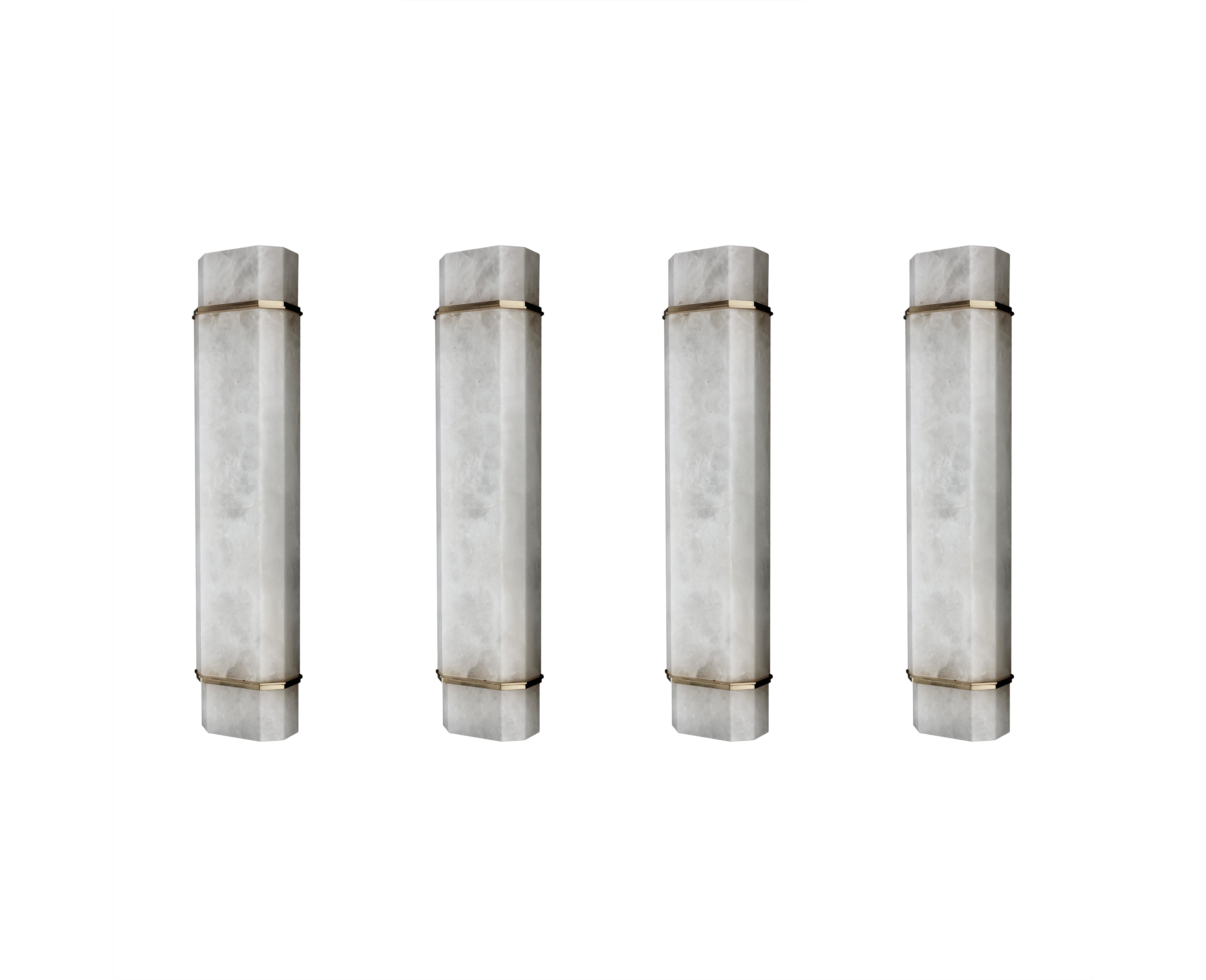 Contemporary  WHN22 Rock Crystal Sconces by Phoenix For Sale